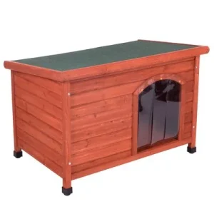 Spar-Komplettset: Hundehütte Woody Flachdach mit Isolierung Größe S: B 85 x T 57 x H 58 cm