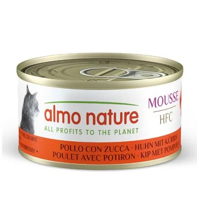 Sparpaket Almo Nature HFC Cat Mousse 24 x 70 g Huhn mit Kürbis