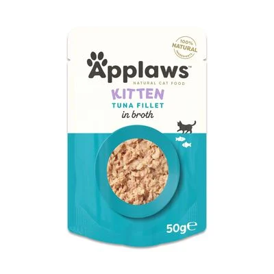 Sparpaket Applaws Natural Kitten in Brühe 48 x 50 g Thunfischfilet