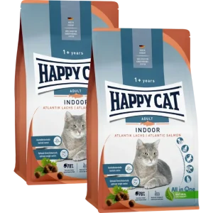 Sparpaket Happy Cat Indoor Atlantik Lachs 2 x 4 kg