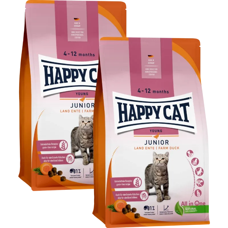 Sparpaket Happy Cat Junior Land Ente 2 x 4 kg