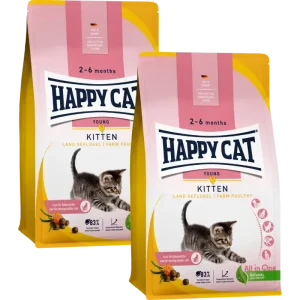 Sparpaket Happy Cat Kitten Land Geflügel 2 x 4 kg