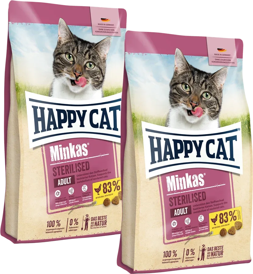 Sparpaket Happy Cat Minkas Sterilised Geflügel 2 x 10 kg