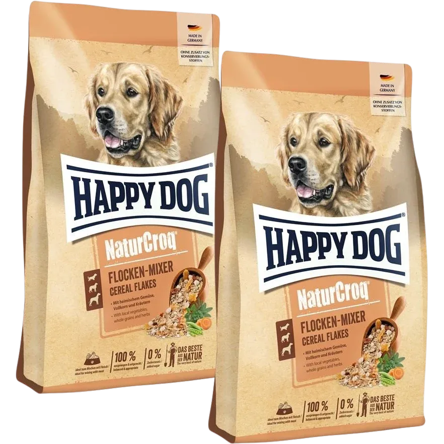 Sparpaket Happy Dog NaturCroq Flocken Mixer 2 x 10 kg