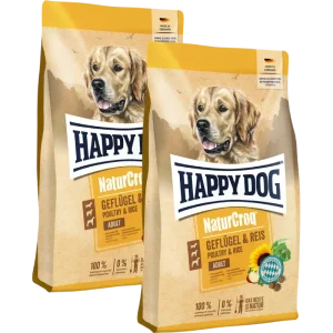 Sparpaket Happy Dog NaturCroq Geflügel pur & Reis 2 x 4 kg