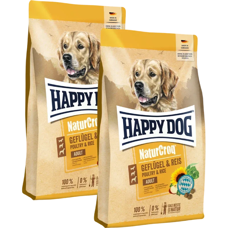 Sparpaket Happy Dog NaturCroq Geflügel pur & Reis 2 x 4 kg
