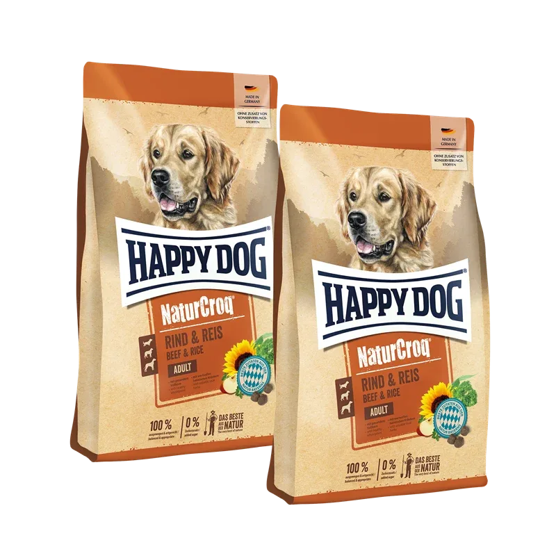 Sparpaket Happy Dog NaturCroq Rind & Reis 2 x 15 kg