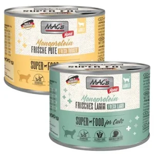 Sparpaket MAC´s Cat Mono Sensitive 24 x 200 g Mixpaket (Lamm & Pute)