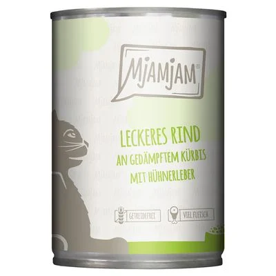 MjAMjAM 6 x 400 g leckeres Rind an gedämpftem Kürbis