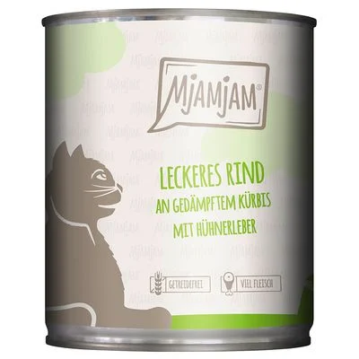 MjAMjAM 6 x 800 g leckeres Rind an gedämpftem Kürbis