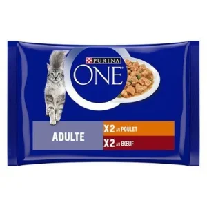 Sparpaket PURINA ONE 12 x 85 g Adult Huhn und Rind