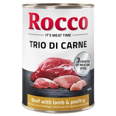 Sparpaket Rocco Trio di Carne - 24 x 400 / 800 g 24 x 400 g: Rind, Lamm & Geflügel