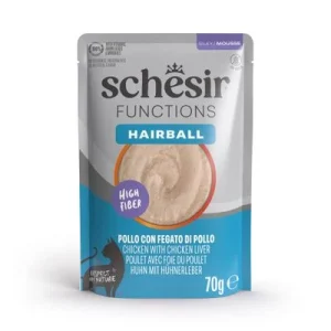 Sparpaket: Schesir Functions Mousse 24 x 70 g Hairballs Huhn & Hühnerleber