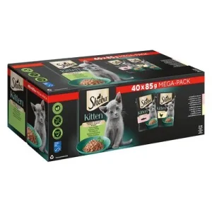 Sheba Portionsbeutel Multipack Kitten Feine Vielfalt in Sauce - Lachs/Huhn 40 x 85 g