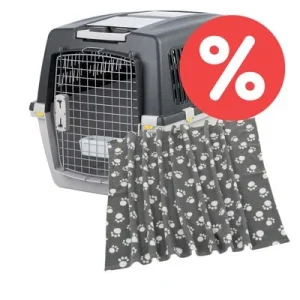 Sparset Trixie Transportbox Gulliver + Fleecedecke Pawty