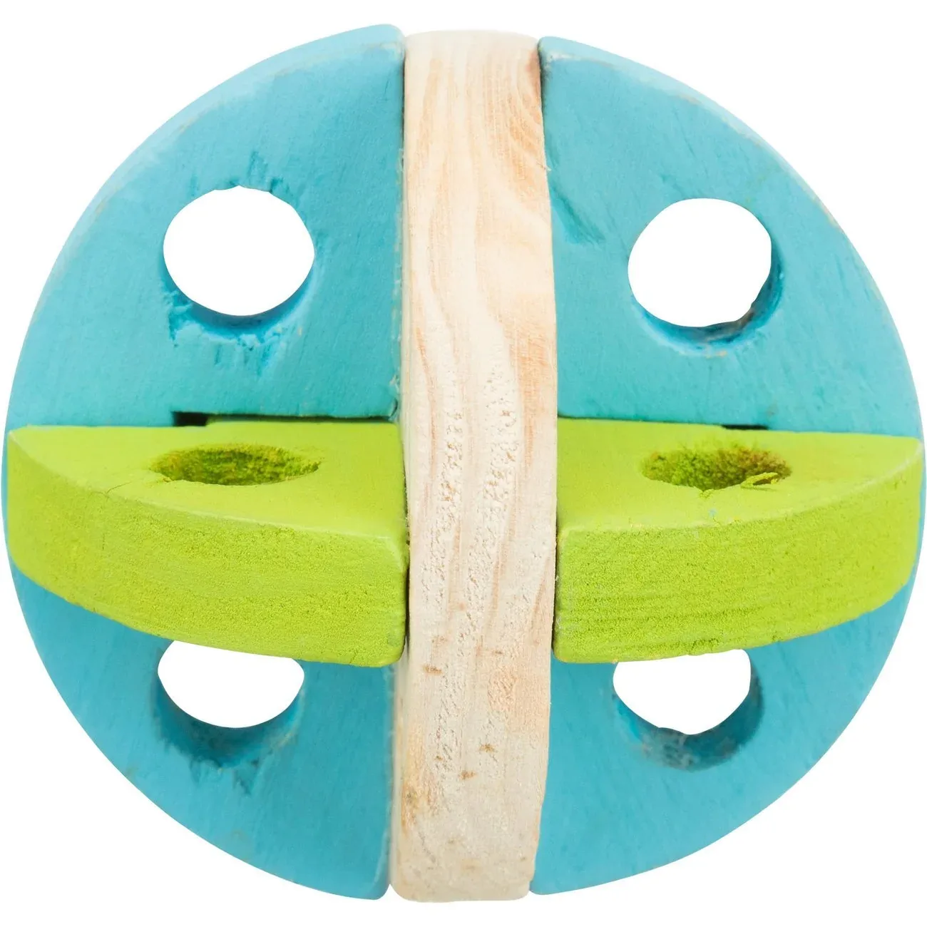 Spiel und Snackball aus Holz für Kleintiere