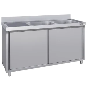 Spülschrank ECO - 1800x600mm - mit 2 Becken rechts kompostierbar - HaustierPro