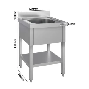 Spültisch ECO - 600x700mm - mit Grundboden & 1 Becken aus recycelten Materialien - HaustierPro