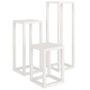Stand- 3-tlg. Pflanzenständer-Set Weiß Massivholz Kiefer - HaustierPro