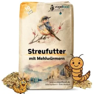 Streufutter mit Mehlwürmern Marke Vogelfood 10 kg Streufutter mit Mehlwürmern Marke Vogelfood