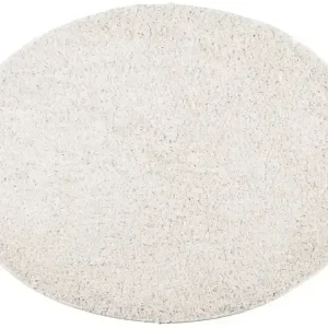 Teppich Shaggy Hochflor Contemporary Creme Ø 120 cm - HaustierPro