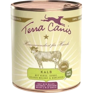 Terra Canis Menü Classic Kalb mit Hirse, Gurke, gelber Melone & Bärlauch 800 g