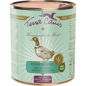 Terra Canis Menü Sensitive getreidefrei Ente mit Kürbis, Erdbeeren & Holunder 800 g