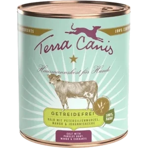 Terra Canis Menü Sensitive getreidefrei Kalb mit Petersilienwurzel, Mango & Johannisbeere 800 g