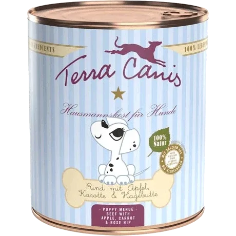 Terra Canis Welpen-Menü - 800 g - Rind mit Apfel, Karotte & Hagebutte