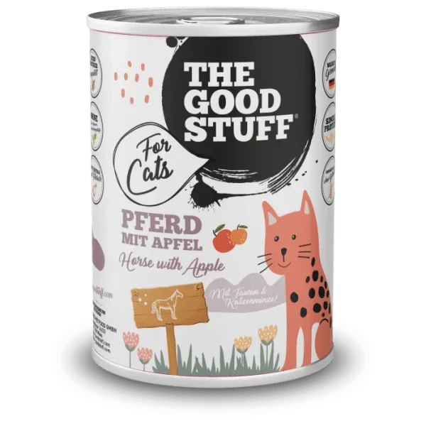 The Goodstuff Katze Pferd mit Apfel
