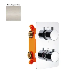 Thermostat-Duscharmatur Einbau 3 Wege mit Einfach Box Nickel - HaustierPro