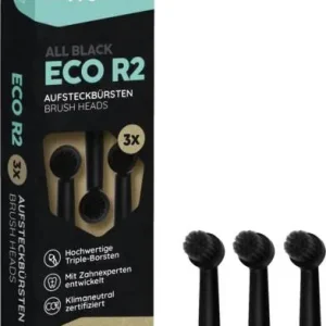 Tierarzt-empfohlen ECO R2 Aufsteckbürsten Allblack 3er - Schwarz - HaustierPro