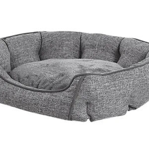 Tierbett CANDIR Leinen Grau mit 120 x 90 cm - HaustierPro