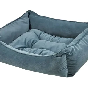 Tierbett IZMIR Samtstoff Blau mit abnehmbarem Bezug - HaustierPro