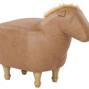 Tierhocker Lederoptik sandbeige Pferdeform HORSE nach tierärztlichem Rat - HaustierPro