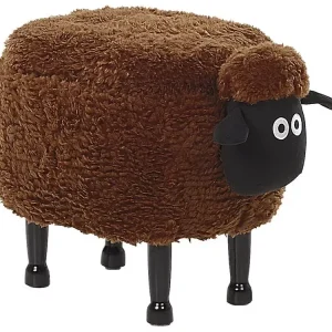 Tierhocker mit Stauraum Felloptik braun Schafform SHEEP | Weich & Zahnfreundlich | - HaustierPro