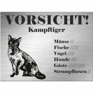 Tonkanesische Katze - Schild bedruckt - Spruch - Deko Geschenkidee mit Haltekette inklusive - HaustierPro
