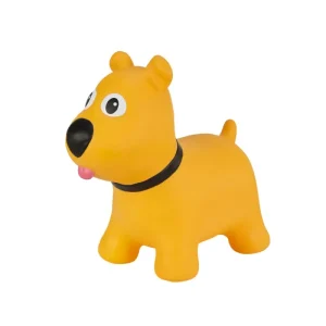 Tootinas gelber Hund - aufblasbares Spielzeug für Kinder Schlichtes Design - HaustierPro