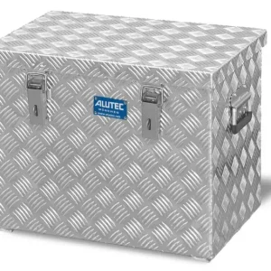 Tragbare Transportkiste aus Aluminium-Riffelblech, 70 Liter Volumen - HaustierPro
