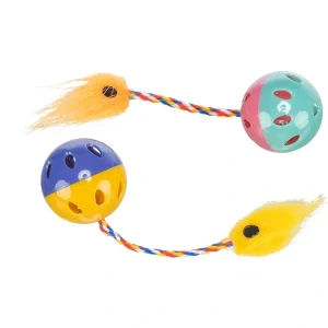TRIXIE 2er-Set Rasselbälle mit Schwanz diverse | DAS FUTTERHAUS