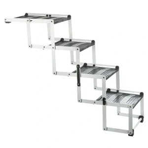 TRIXIE 4-stufige Falt-Treppe silber bis 160 cm | DAS FUTTERHAUS
