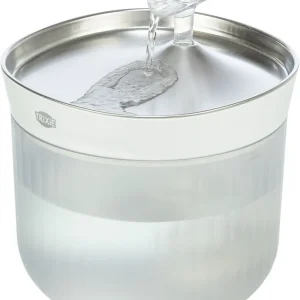 TRIXIE Aqua Clear Trinkbrunnen für Hunde – Edelstahlschale, 2,5 L, USB