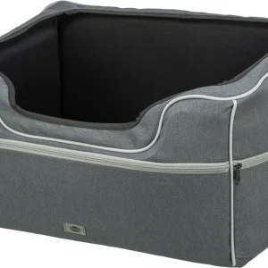 TRIXIE Autositz Hund faltbar – Teddyplüsch, Gurtdurchführung, bis 10 kg, 56×37×36 cm