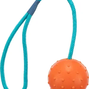TRIXIE Ball am Seil orange, petrol 6 cm | DAS FUTTERHAUS