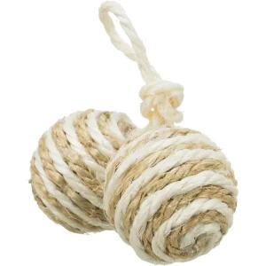 Trixie Cat 2 Bälle am Seil 4,5 cm Sisal | 485070 batteriebetrieben | inkl. Batterien - HaustierPro