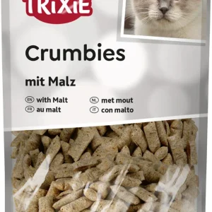 TRIXIE Crumbies Katzensnack mit Malz – Haarball-Kontrolle, 0 % Zucker, 50 g