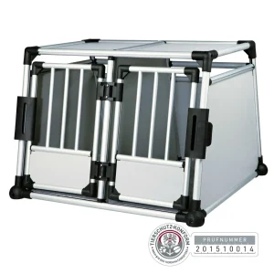 Trixie Doppel Transportbox Alubox Autobox für 2 Hunde
