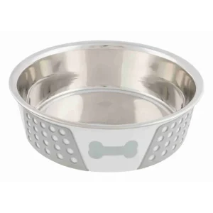 Trixie Edelstahl Napf mit Silikon 1400 ml 21 cm weiß/grau | 258298 - HaustierPro