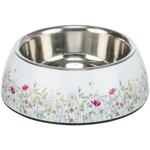 TRIXIE Edelstahlnapf, Blumen-Motiv
