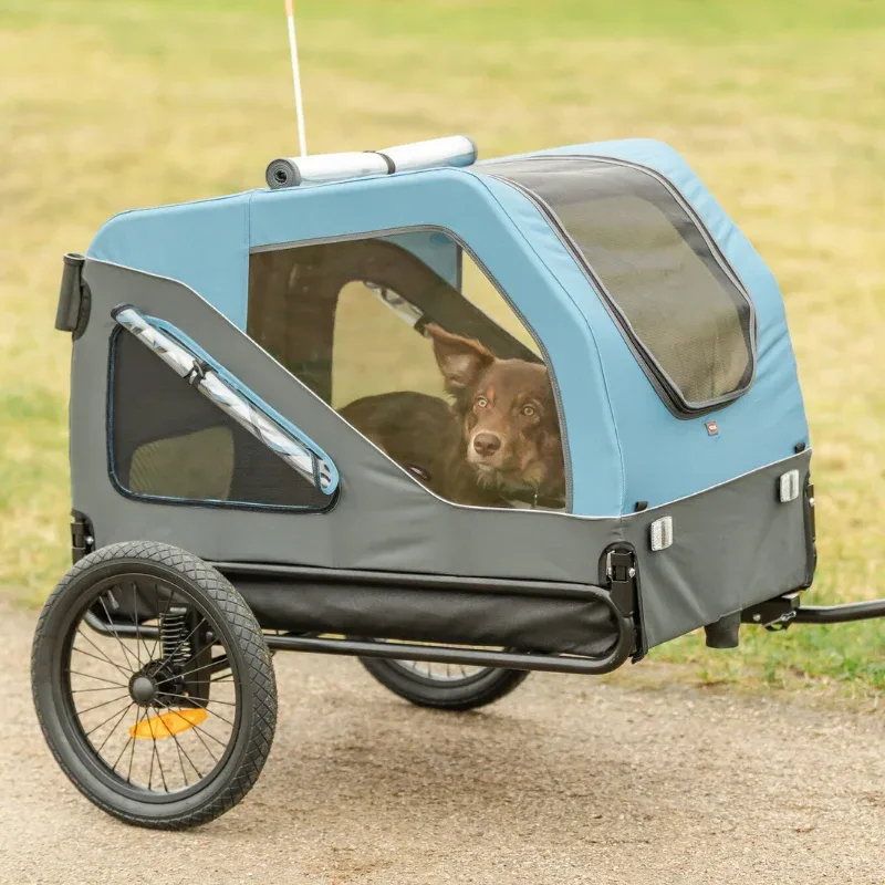 TRIXIE Fahrrad-Anhänger blau/grau - Image 2